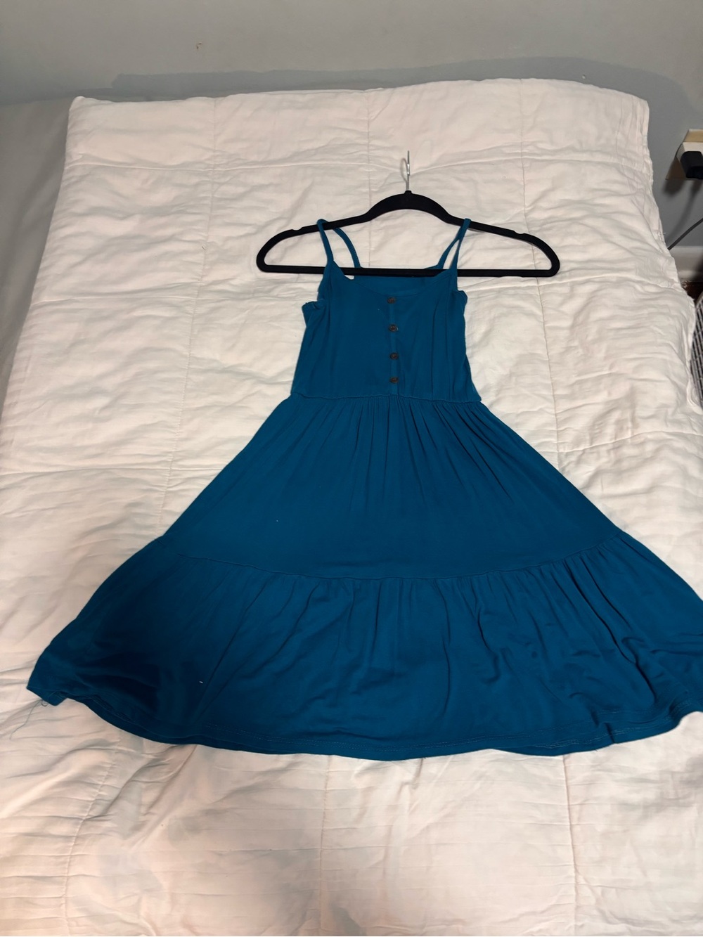 Forever Rose Teal Midi Dress — Sleeveless Button-Front